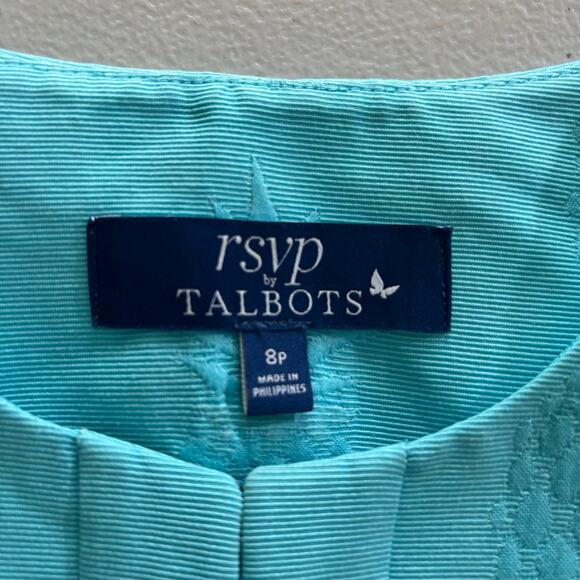 RSVP by Talbots Women's Size 8P Blue Matelasse Embossed Pineapple Blazer Jacket - Picture 3 of 11